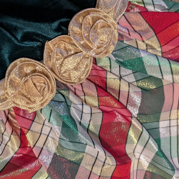 NWT! Iris & Ivy Plaid Stretch Velvet & Taffeta Party Dress - Picture 15 of 15